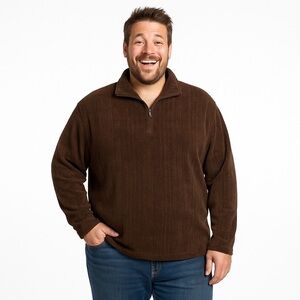 CONCEPTS by CLAIBORNE Vintage Chocolate Brown Velour Pull Over Sweater Size XL